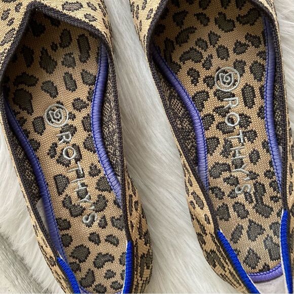 ROTHYS Cheetah Leopard Print Round Flats The Lounge Loafer Flat sz. 6.5 - Picture 5 of 11